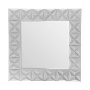 Necro Square High Gloss Wall Bedroom Mirror In Grey Frame