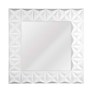 Necro Square High Gloss Wall Bedroom Mirror In White Frame