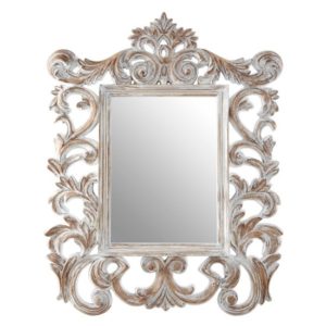 Actora Fleur De Lis Wall Bedroom Mirror In Antique Grey