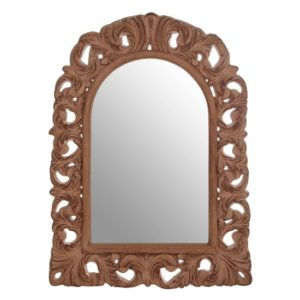 Astoya Arc Leaf Wall Mirror In Antique Brown