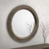 Cadence Large Round Ornate Wall Mirror In Pewter