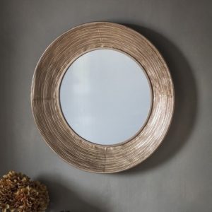 Caroline Round Wall Bedroom Mirror In Gold Frame