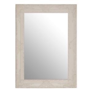 Comato Rectangular Wall Bedroom Mirror In Muted White Frame