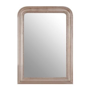Gaita Rectangular Wall Bedroom Mirror In Matte Silver Frame