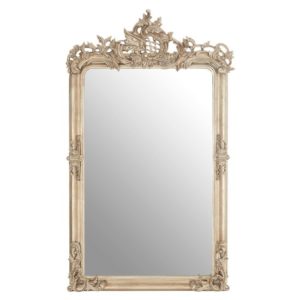 Gilpas Rectangular Wall Bedroom Mirror In Antique Silver Frame