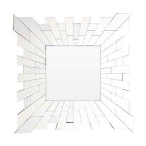 Glitacoz Square Wall Mirror In Silver Frame