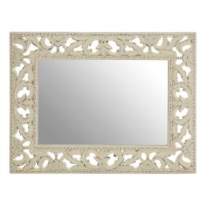 Hildome Rectangular Wall Bedroom Mirror In Cream Frame