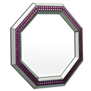 Nthrow Octagonal Wall Mirror In Purple And Clear