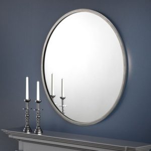 Oaklynn Round Wall Mirror With Pewter Frame