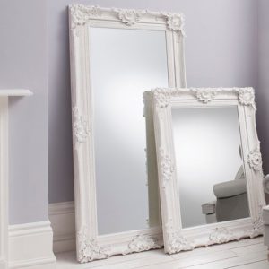 Wickford Large Rectangular Leaner Floor Mirror In Cream