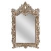 Wrexo Floral Details Wall Mirror In Dusty White