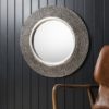 Whitton Wall Mirror Round With Bobble Effect in Pewter Finish