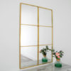 Manhattan Window Design Wall Mirror In Gold Frame