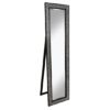 Aliza Floor Standing Cheval Mirror In Black Silver Mosaic Frame