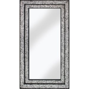Betsy Wall Mirror Rectangular In Mosaic Black And Silver Frame