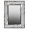 Logia Rectangular Wall Bedroom Mirror In Black Metal Frame