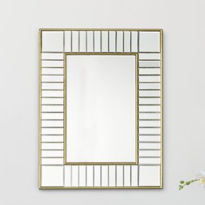 Laura Ashley Clemence Small Rectangle Mirror With Gold Leaf Edging