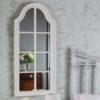 Laura Ashley Coombs Rectangle Mirror In Distressed Ivory Finish