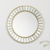 Laura Ashley Small Clemence Round Mirror With Gold Leaf Detail Edging