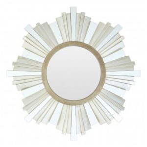 Sorel Strip Design Wall Mirror In Silver And Champagne Frame