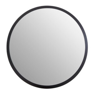 Athens Large Round Wall Bedroom Mirror In Black Frame