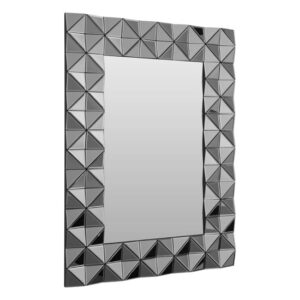 Brice Rectangular Wall Bedroom Mirror In Silver Frame