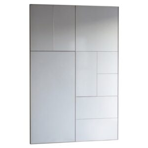 Broad Rectangular Wall Bedroom Mirror In Silver