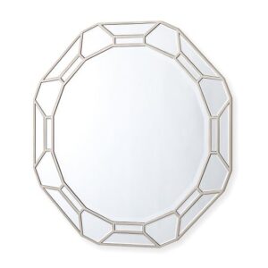 Rose Round Wall Mirror In Silver Mirrored Frame