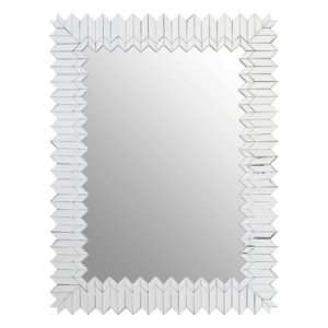 Mekbuda Rectangular Wall Bedroom Mirror In Silver Frame
