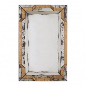 Raze 3D Design Wall Mirror In Antique Silver And Gold Frame