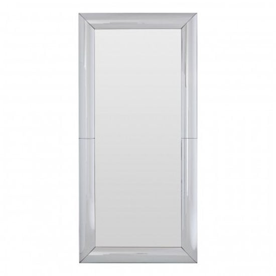 Recon Rectangular Wall Bedroom Mirror In Thick Silver Frame