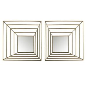 Shift Set Of 2 Wall Bedroom Mirror In Gold Frame