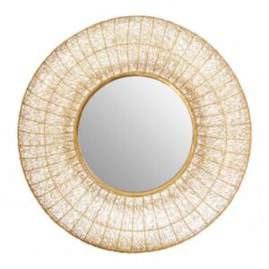 Casa Round Wall Mirror In Gold Metal Frame