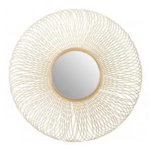 Casa Round Wall Mirror In Gold Twisted Wired Frame
