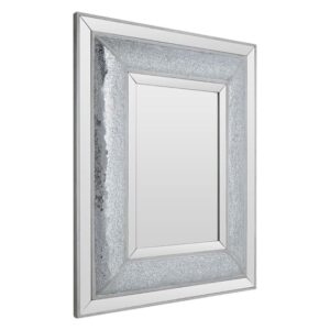 Wendy Rectangular Wall Bedroom Mirror In Antique Silver Frame