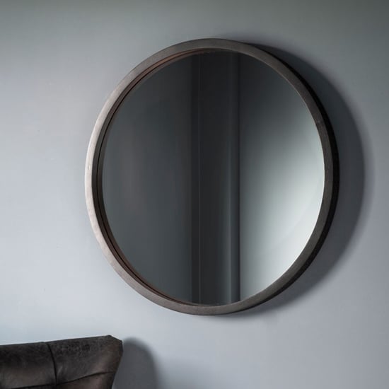 Bahia Wall Bedroom Mirror With Matt Black Charcoal Frame