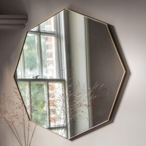 Benton Octagon Wall Mirror With Champagne Metal Frame
