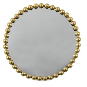 Carmel Round Portrait Wall Mirror In Gold Frame