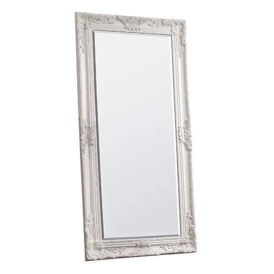 Harris Bevelled Leaner Floor Mirror In Cream