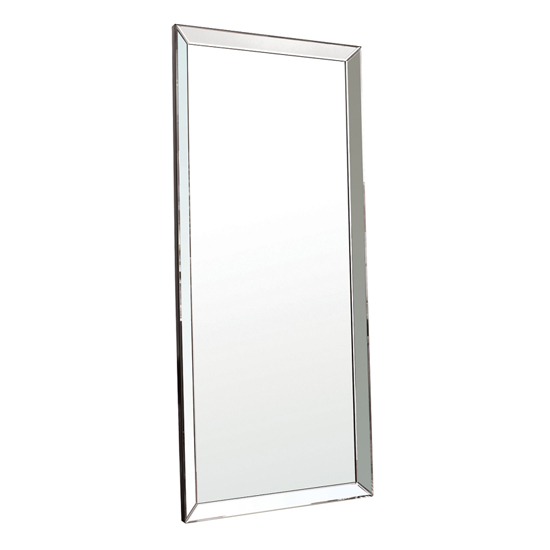 Lorain Bevelled Leaner Floor Mirror in Silver