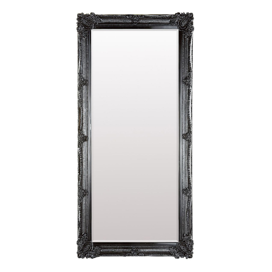 Wickford Large Rectangular Leaner Floor Mirror In Black