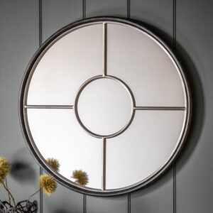 Raga Small Round Wall Mirror In Black And Silver Frame