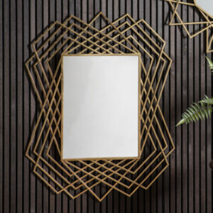 Spectra Rectangular Wall Mirror In Gold Frame