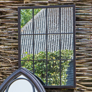 Zanetti Outdoor Window Design Wall Mirror In Black Frame