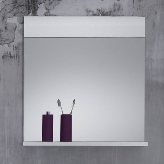Zenith Bathroom Wall Mirror In White With Gloss Fronts