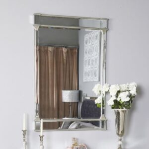 Asbury Wall Mirror Rectangular With Antique Silver Wooden Frame