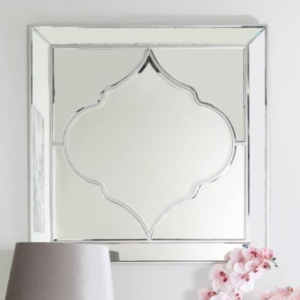 Marrakech Wall Mirror Square In Silver Wooden Frame