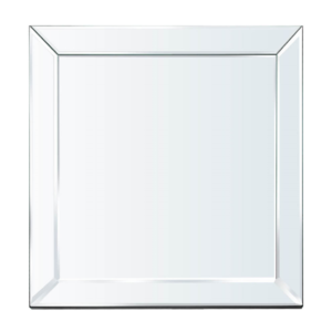 Vestal Wall Mirror Square Large In White Wooden Frame