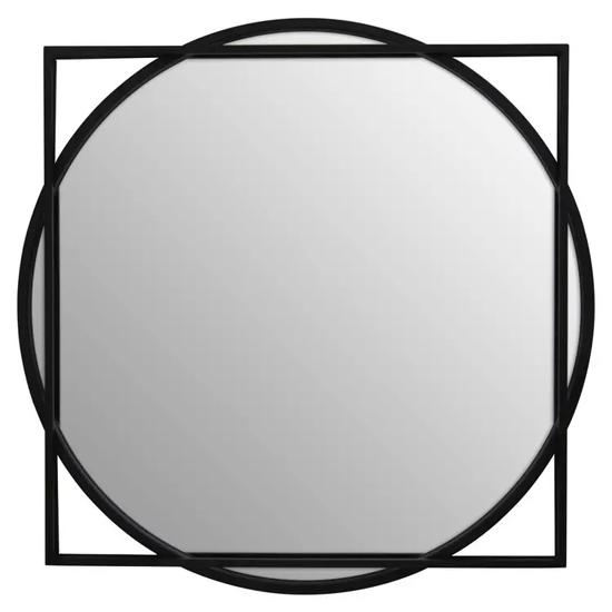 Mainz Square Wall Mirror With Black Metal Frame
