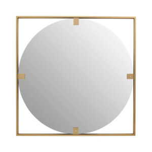 Mainz Square Wall Mirror With Gold Metal Frame